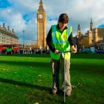 Collecting a G-BASE soil sample in central London