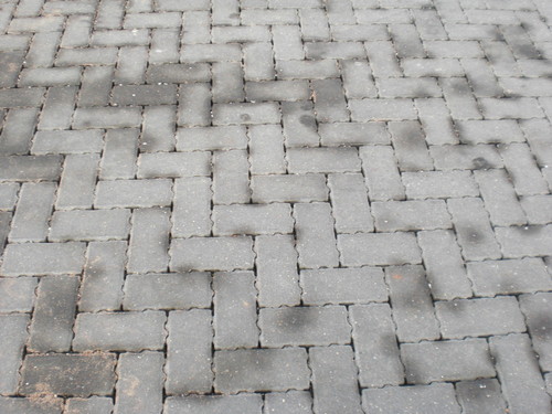 Example of permeable paving blocks showing the uneven edges