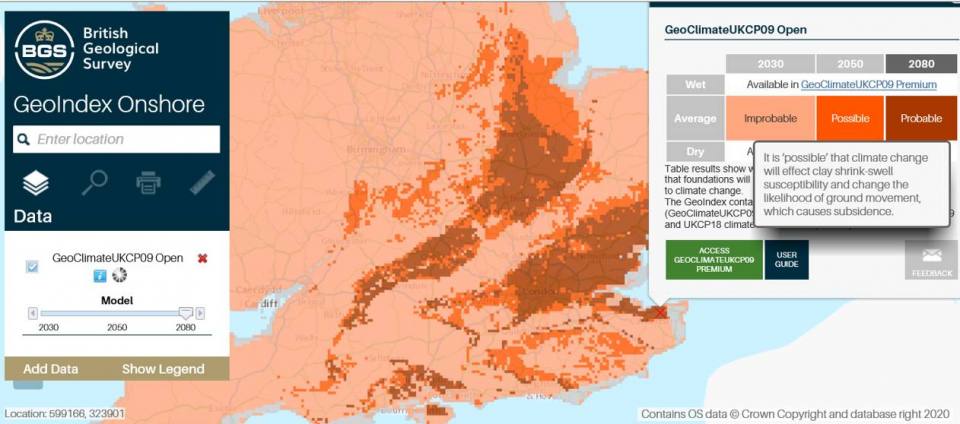 BGS GeoClimate UKCP09 Open in GeoIndex