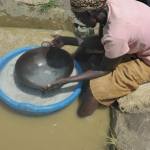 Gold panning with mercury