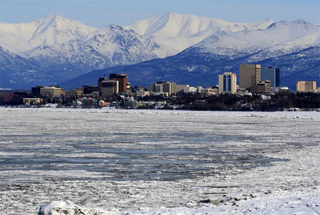 The town of Anchorage. Source; stock photo.