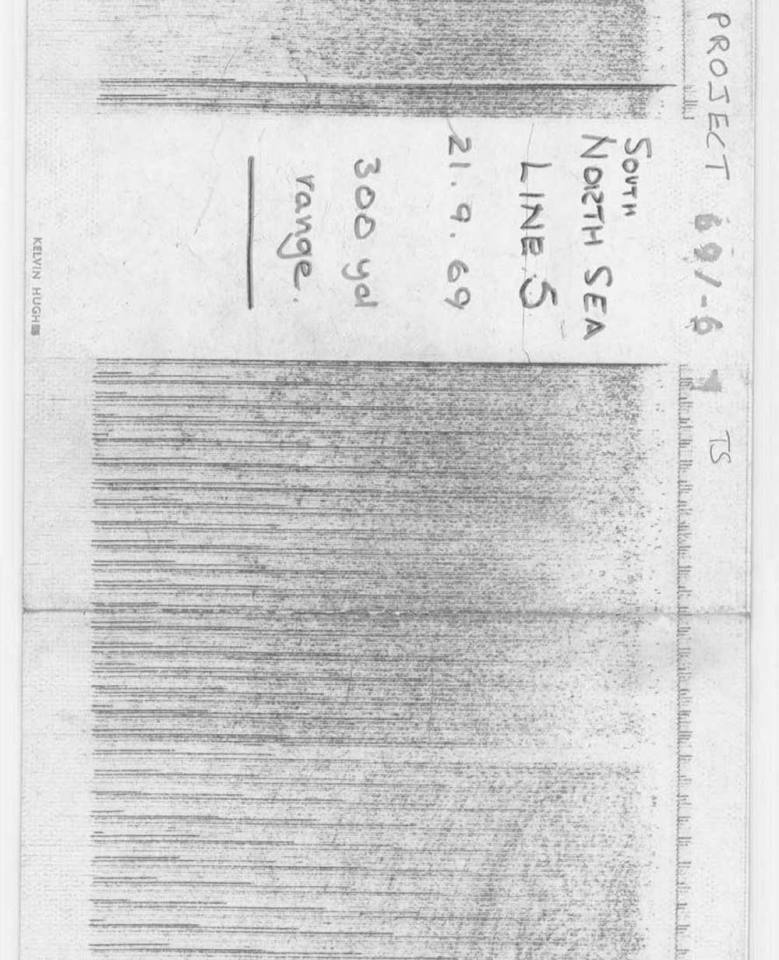 Transit sonar record on tissue paper