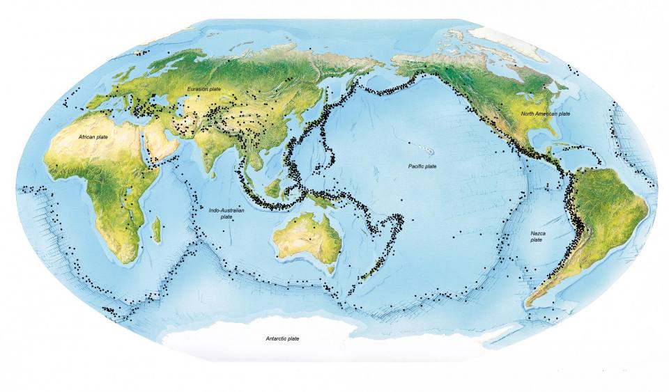 Earthquake Zones World Map