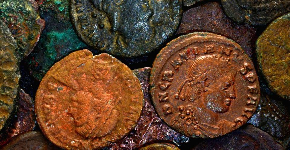Roman coins made from copper