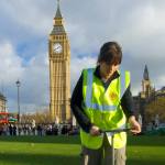 BGS Geologist working in front of Big Ben