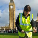 BGS geologist working in front of Big Ben