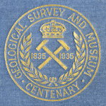 The logo created in 1935 for the centenary celebration of the Geological Survey and Museum.