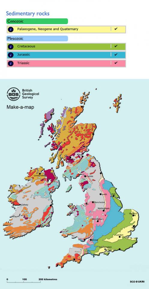 Make-a-map is an interactive geological map of the British Isles.