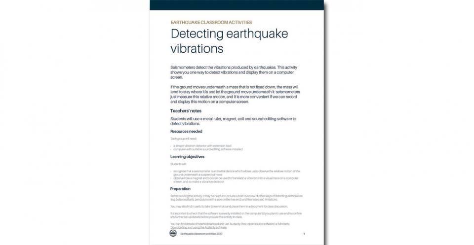 Seismometers detect the vibrations produced by earthquakes. This activity shows you one way to detect vibrations and display them on a computer screen.