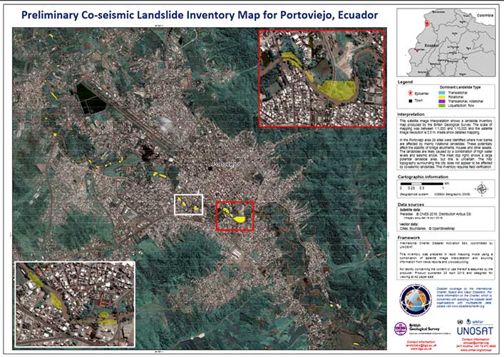Preliminary co-seismic landslide inventory map for Portoviejo, Ecuador.