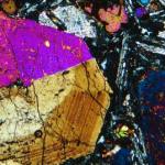 Petrological thin section of essexite