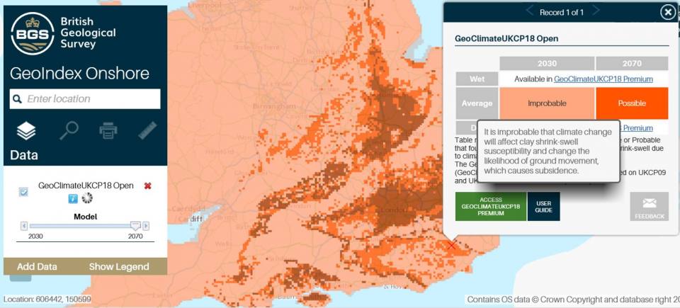 UKCP18 Open data in BGS GeoIndex
