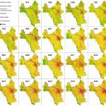 Nineteen land cover maps generated for the Hanoi Province using satellites