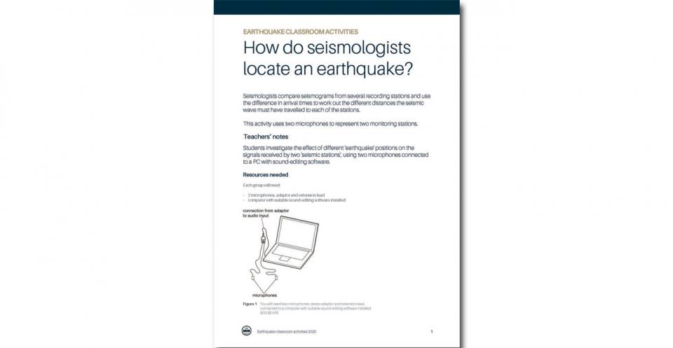 Using two microphones to represent two monitoring stations, this activity illustrates how seismologists compare seismograms from different stations and use the difference in arrival times to work out the different distances the seismic wave must have travelled to each of the stations.