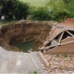 Sinkhole caused by collapse of soluble rocks