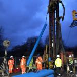 Installation of uPVC casing, electrical resistivity tomography (ERT) and fibre-optic cable into Borehole GGA07 at the UK Geoenergy Observatory in Glasgow in December 2019