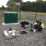 BGS scientist sampling groundwater from a mine-water borehole at the Glasgow Observatory