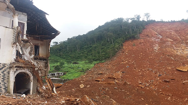 The scarp (source) of the Regent landslide.
