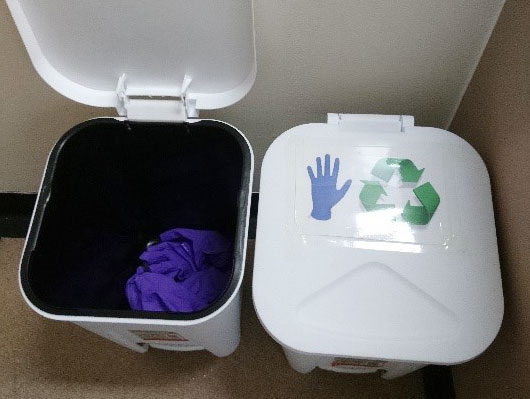 Glove recycling point
