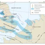 A map showing the disribution of Carboniferous Limestone across north-west Europe