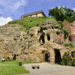 Sandstone formation at Castle Rock, Nottingham. BGS © UKRI.