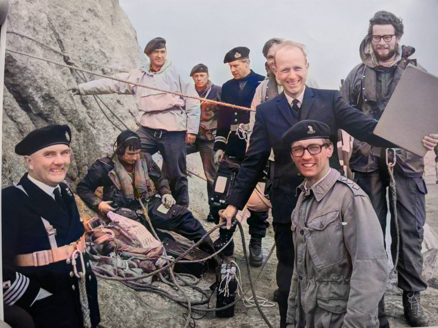 Rockall Expedition members. Dick is located on the far right. Source: Dick Merriman