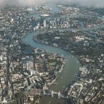 An aerial view of the city of London