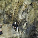 Alistair and Dr Peter Wynn collecting water samples from Pooles Cavern and measuring their chemistry ready for isotope analysis. ©BGS/UKRI.