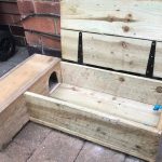 upcycled core box pallet into hedgehog box