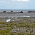 Sunken barges offshore cc-by-sa/2.0 - © Robin Webster