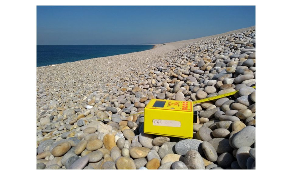 Figure 8: Tromino surveying on Chesil Beach, Dorset