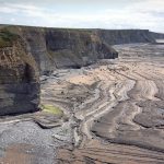 Alternating limestones and shales of Porthkerry Formation (Jurassic). Dunraven. BGS © UKRI