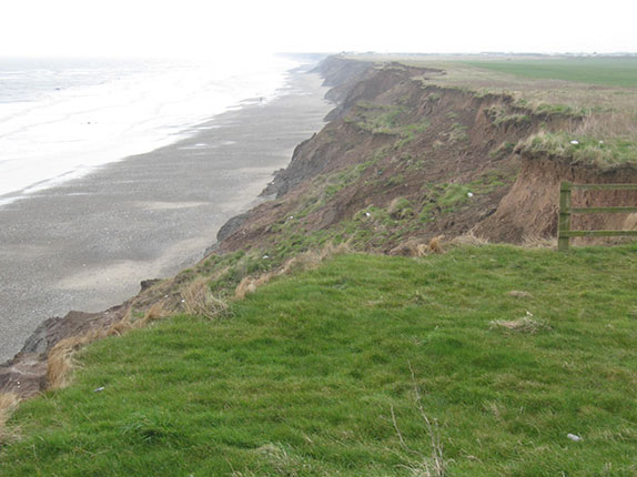 Cliff recession at Aldbrough, Holderness Coast, East Riding of Yorkshire, P760963. BGS © UKRI