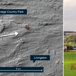 Direction of ice flow around Binny Craig, West Lothian