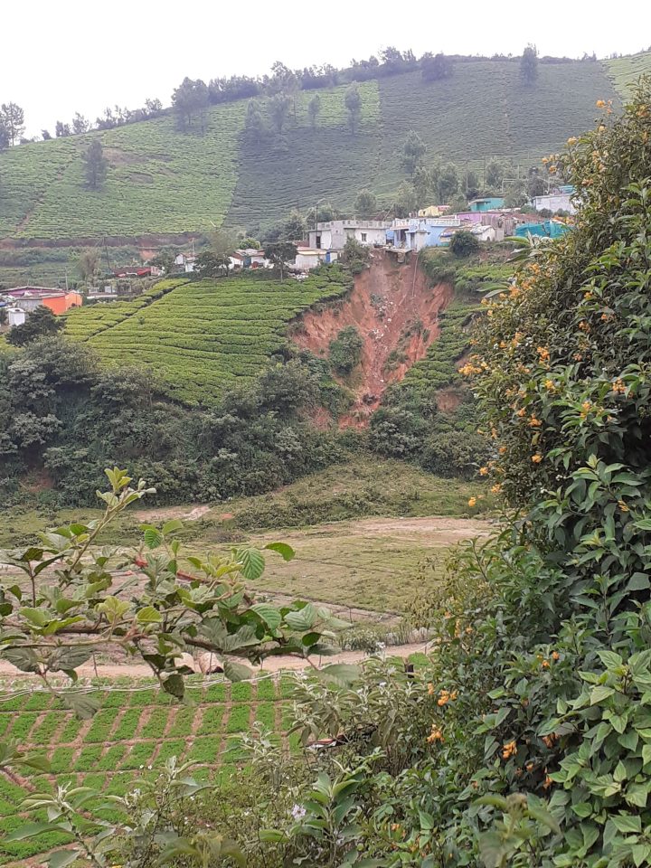 A landslide in Nilgris, Indian