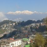 A view over a town in the hills of Darjeeling, India
