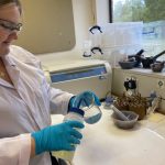 Image shows sample preparation of inorganic samples in preparation for carbon isotope analysis in the BGS Stable Isotope Facility.