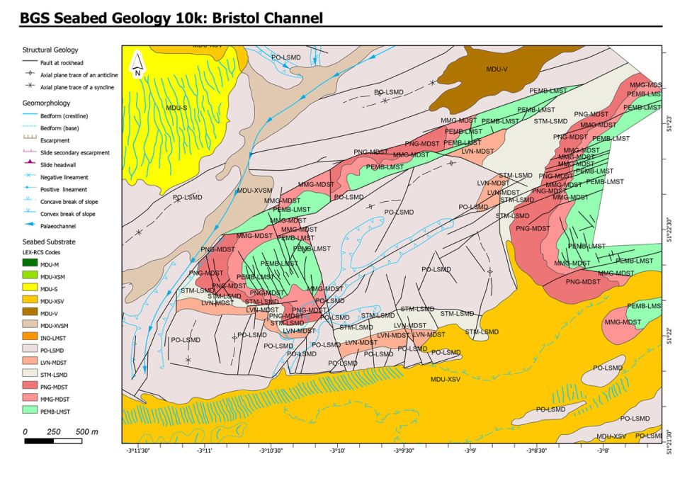 Inliers of fractured Carboniferous limestone and surrounded and overlain by Mesozoic rocks