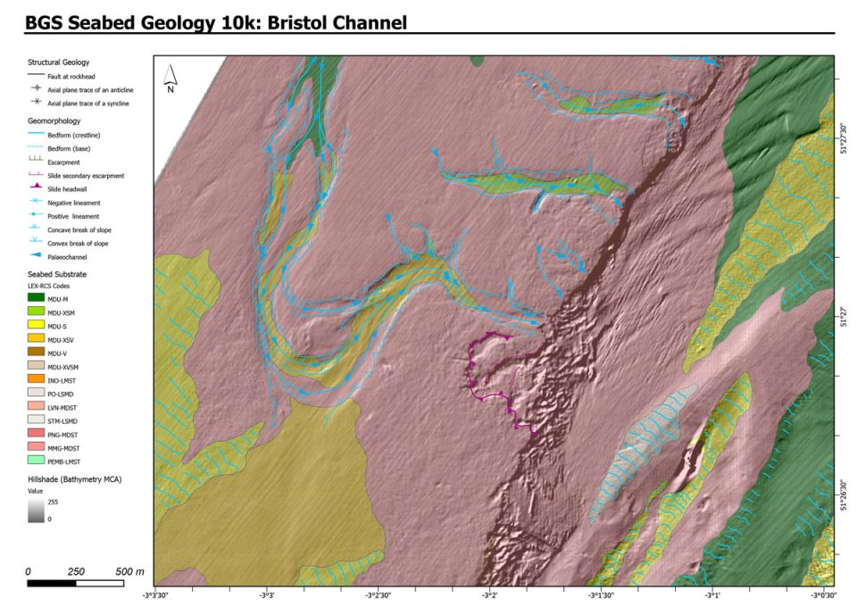 Typical areas of superficial deposits captured in the new detailed geology A. mobile sediments in the form of dunes and ripples