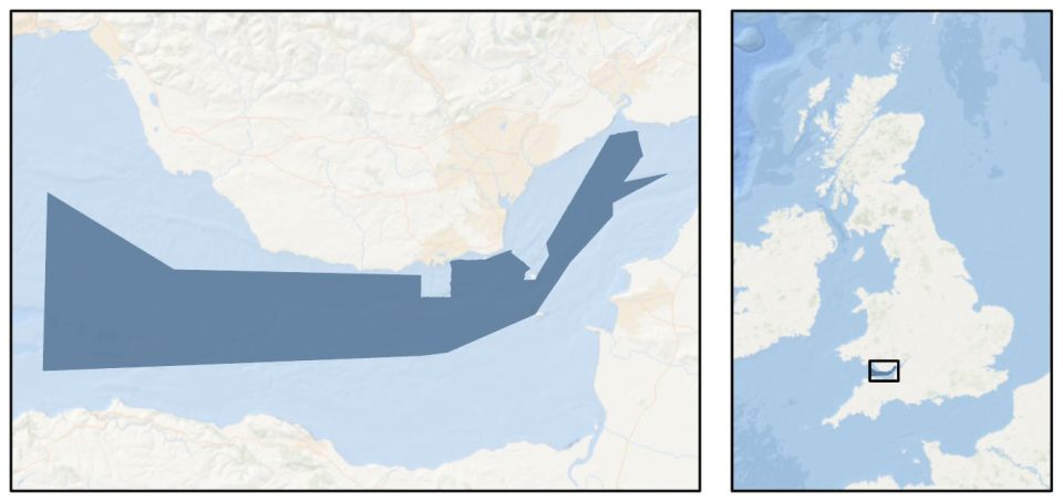 Coverage of the BGS Seabed Geology Bristol channel map