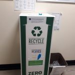 A glove recycling bin in the laboratories. BGS © UKRI
