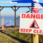 Cordoned off section of road after the storm surge of 15th December 2013 in Hembsy, Norfolk. © P Witney BGS BGS, UKRI