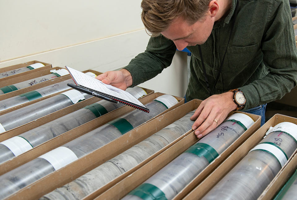 BGS Geologist analysing core samples