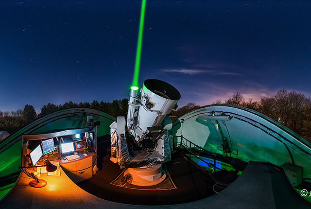 The Space Geodesy Facility at Herstmonceux operates the UK’s sole satellite laser ranging station. The facility provides precise tracking of geodetic and earth observation satellites, including those measuring sea level, the geomagnetic field and the geoid. These observations help define the Earth’s reference frame and support measurement of climate induced global change. © Photography by John Fox FRAS