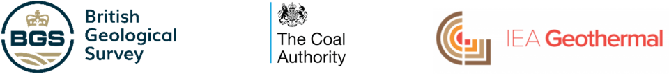 Banner of logos of organisers of the Mine Water Energy Symposium: BGS, Coal Authority and IEA Geothermal