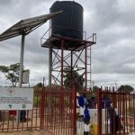 A recently upgraded community groundwater drinking-water point equipped with a solar pump and non-functioning, insituonline chlorination system. Dan Lapworth, BGS © UKRI.