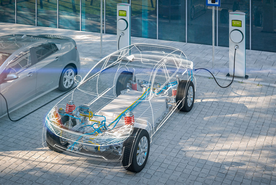 Illustration of an electric vehicle. © Shutterstock
