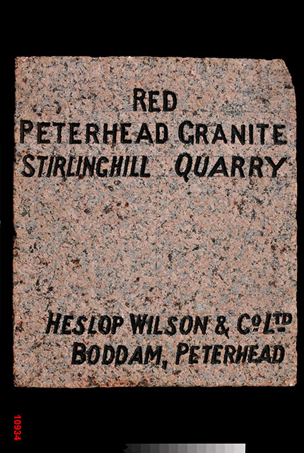 Peterhead granite from Stirlinghill Quarry, Aberdeenshire. BGS © UKRI.