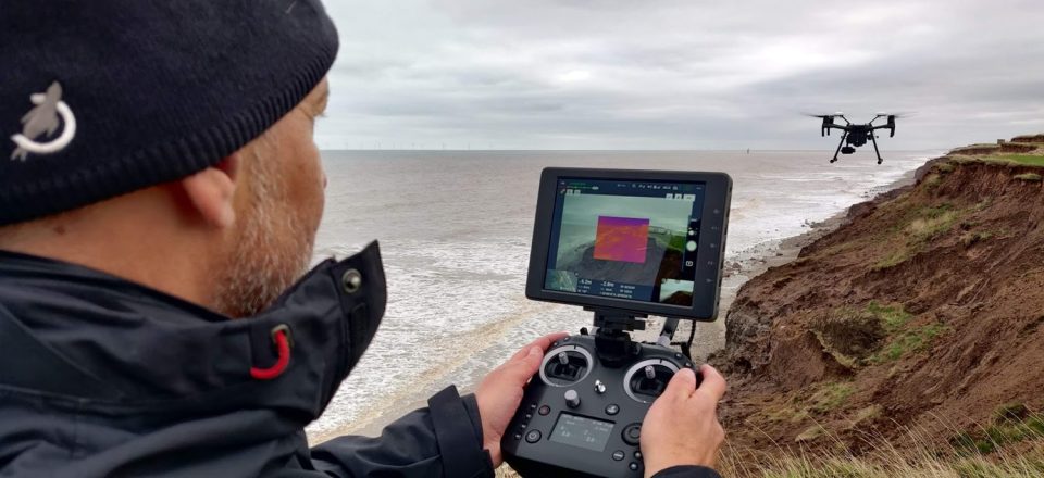 BGS using drones to monitor coastal erosion.