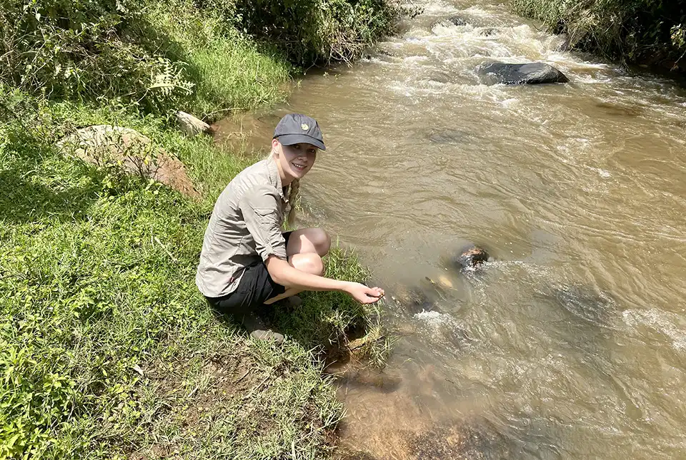 Sophia Dowell, PhD student at BGS, conducting her research in Kenya. BGS © UKRI.